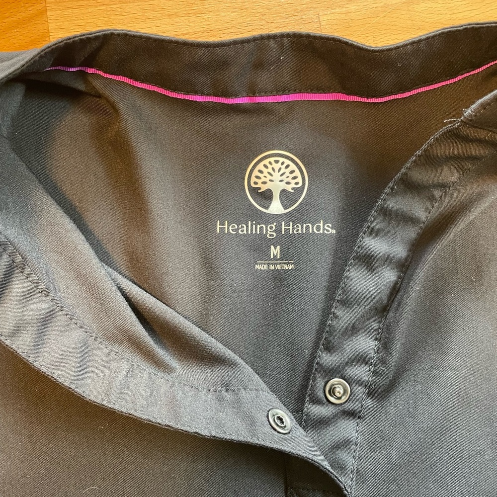 Healing Hands Black Button-Up Shirt